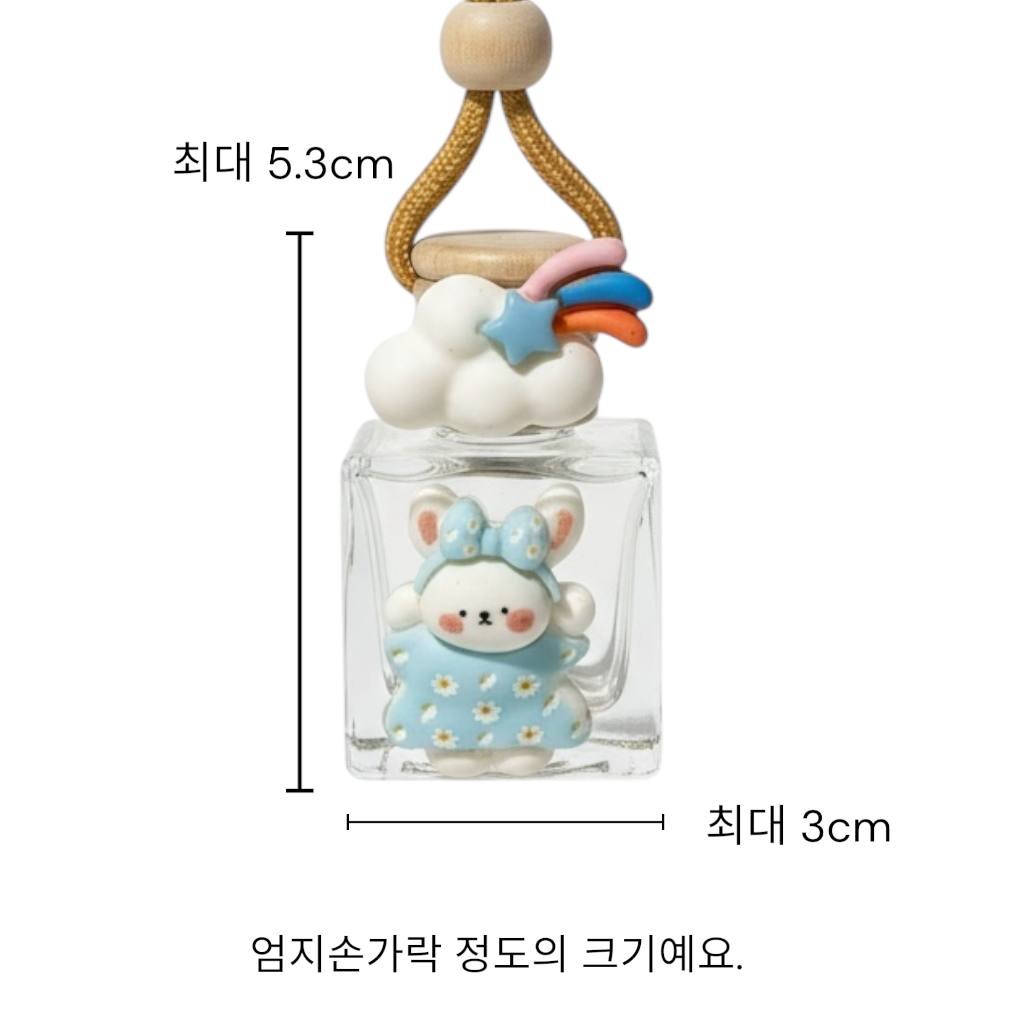 (걸이형) 차량방향제 공병 구름 위 토끼, 10ml, 1개 - 상세 이미지 4