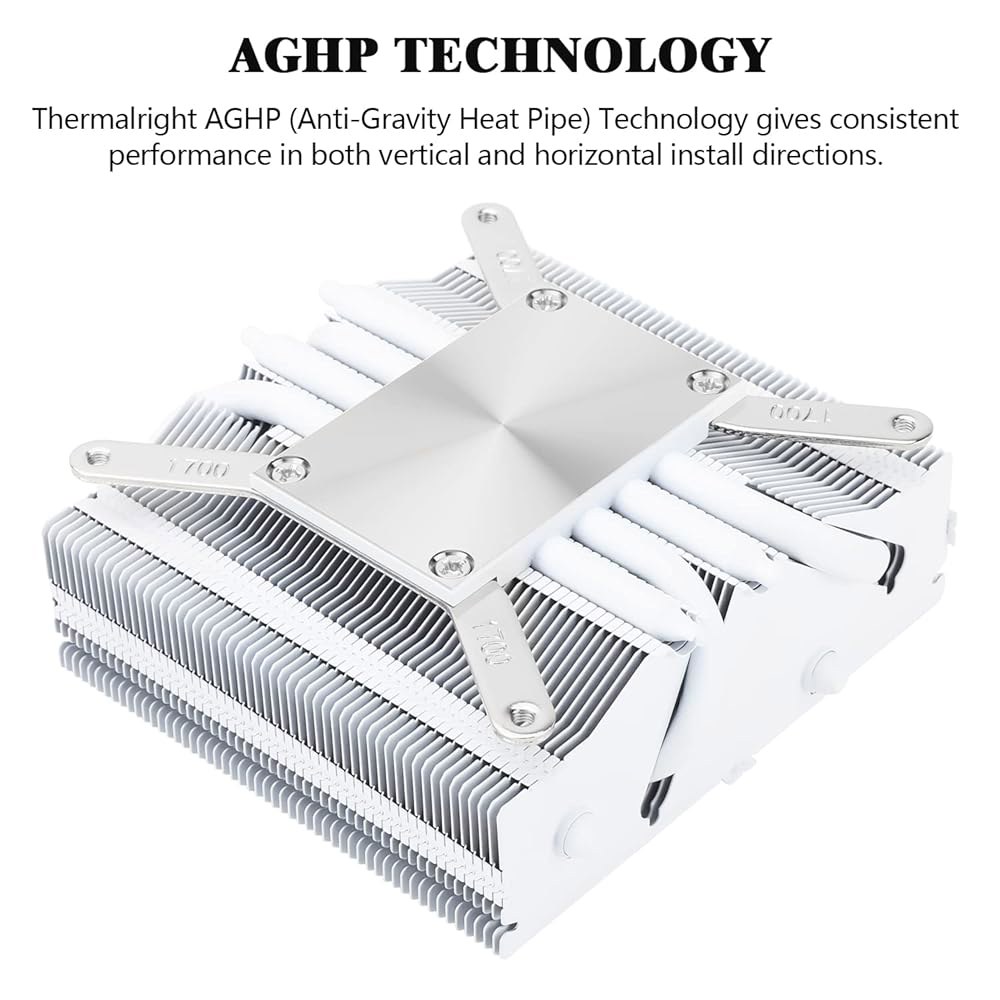 Thermalright AXP90-X53 화이트 로우 프로파일 ITX CPU 에어 쿨러, 높이 53mm, TL-9015W 슬림 PWM 팬 저소음 22.4dBa, 사일런트 2700R - 상세 이미지 2