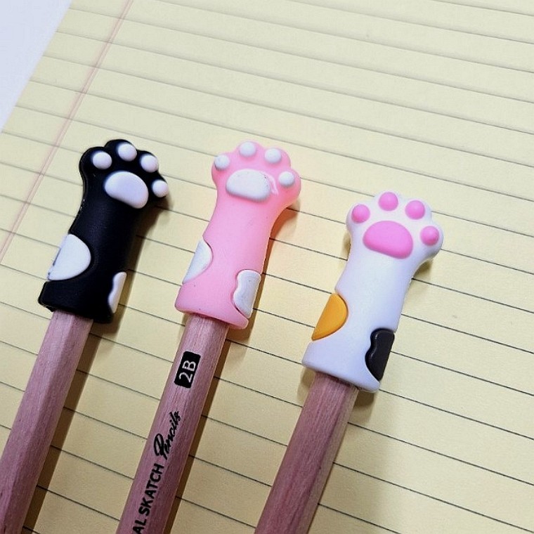 귀여운 고양이 캐릭터 연필뚜껑 보호캡 연필 마개 - 상품 이미지