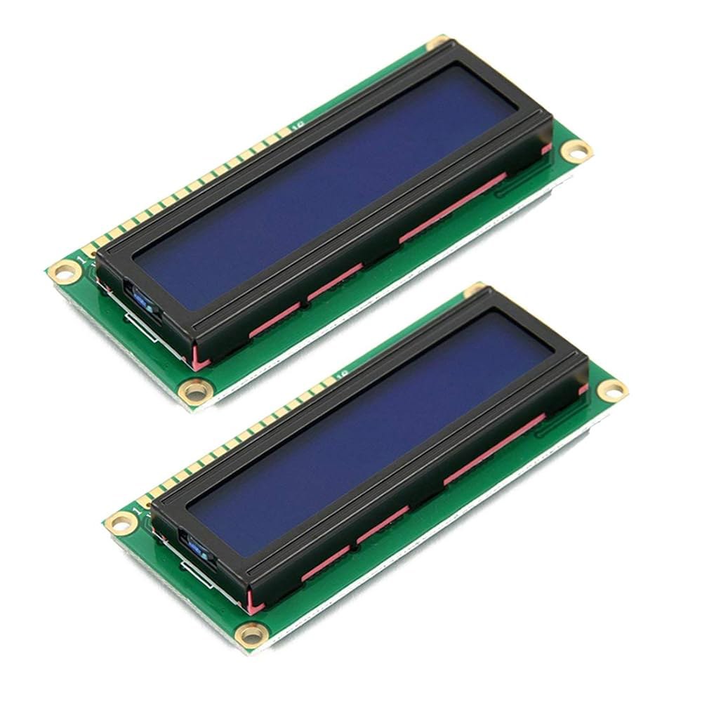 HiLetgo 2pcs DC3.3V HD44780 1602 16x2 문자 LCD 디스플레이 어댑터 모듈 블루 백라이트, 아두이노 UNO R3 MEGA2560 나노 마감 라즈베리 - 상품 이미지