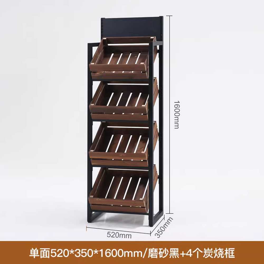 우드 진열대 카페 장식 선반 과일 베이커리 분류 디피 52x35x160cm / 천연색 바구니 이미지 7