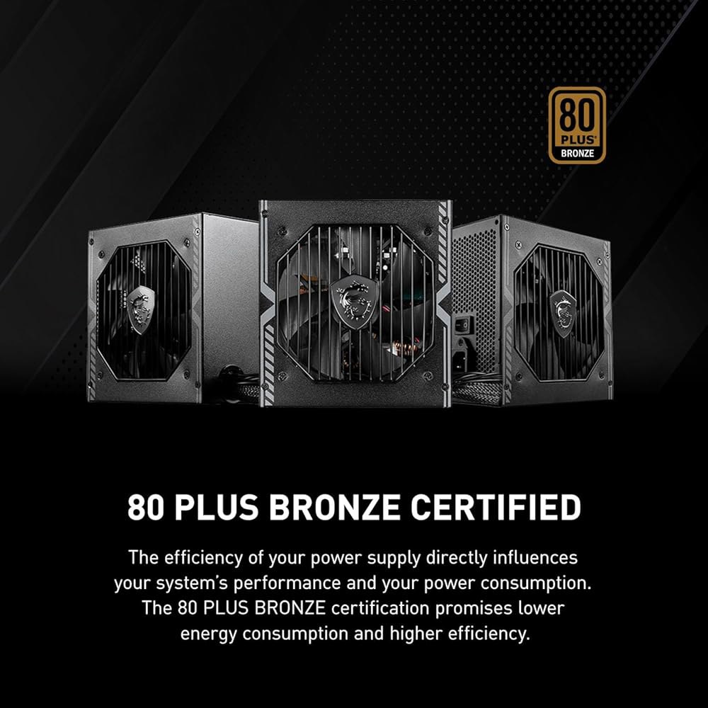 MSI MAG A5500억, 비모듈형 컴팩트 550W 전원 공급 장치, 80개 이상의 청동, 저소음 팬, 액티브 PFC 설계, 5년 보증 550W MAG A550BN - 상세 이미지 3