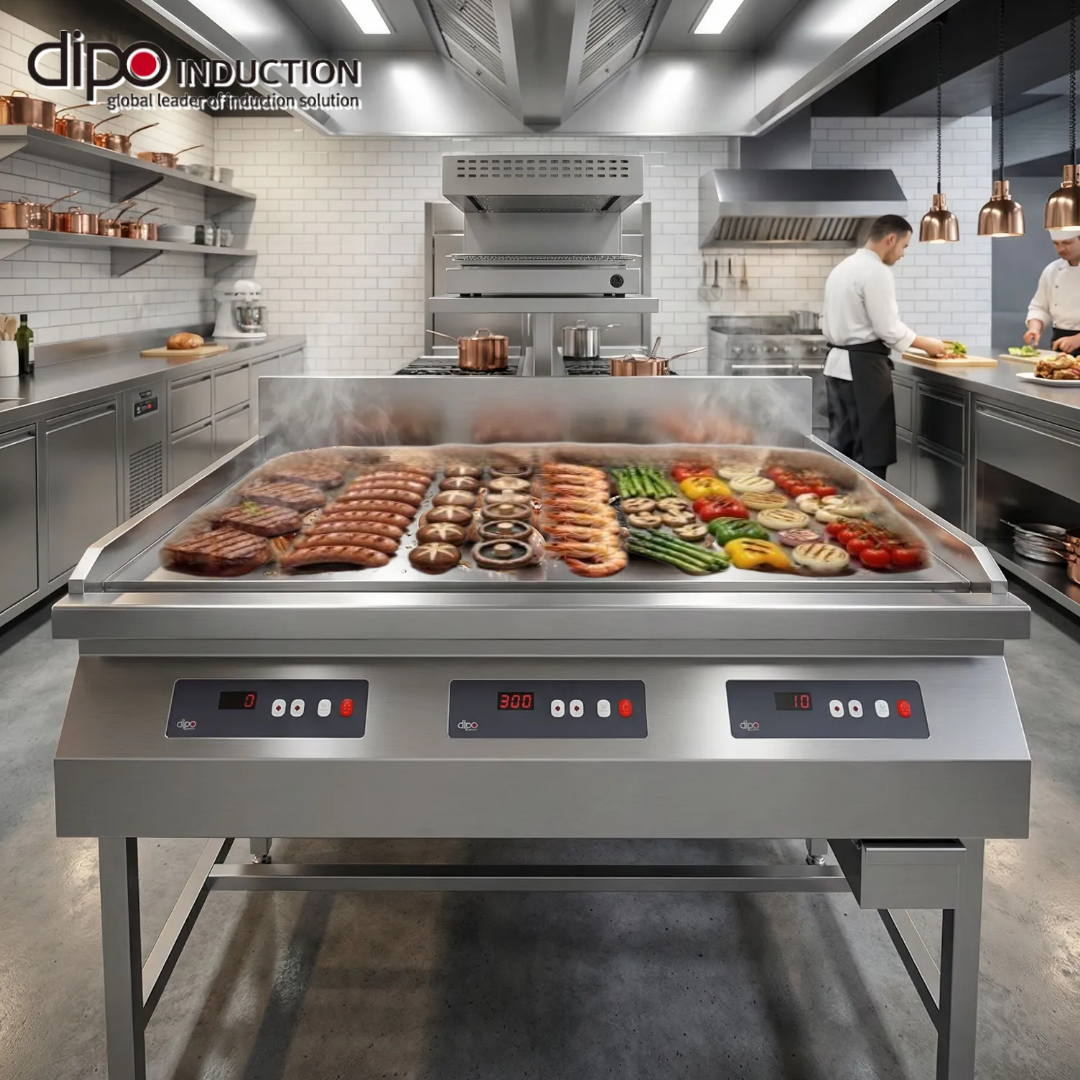 전기그리들 업소용 인덕션 디포 1200 3구 고급 부침기 부침개 그릴 철판 10.5KW - 상품 이미지