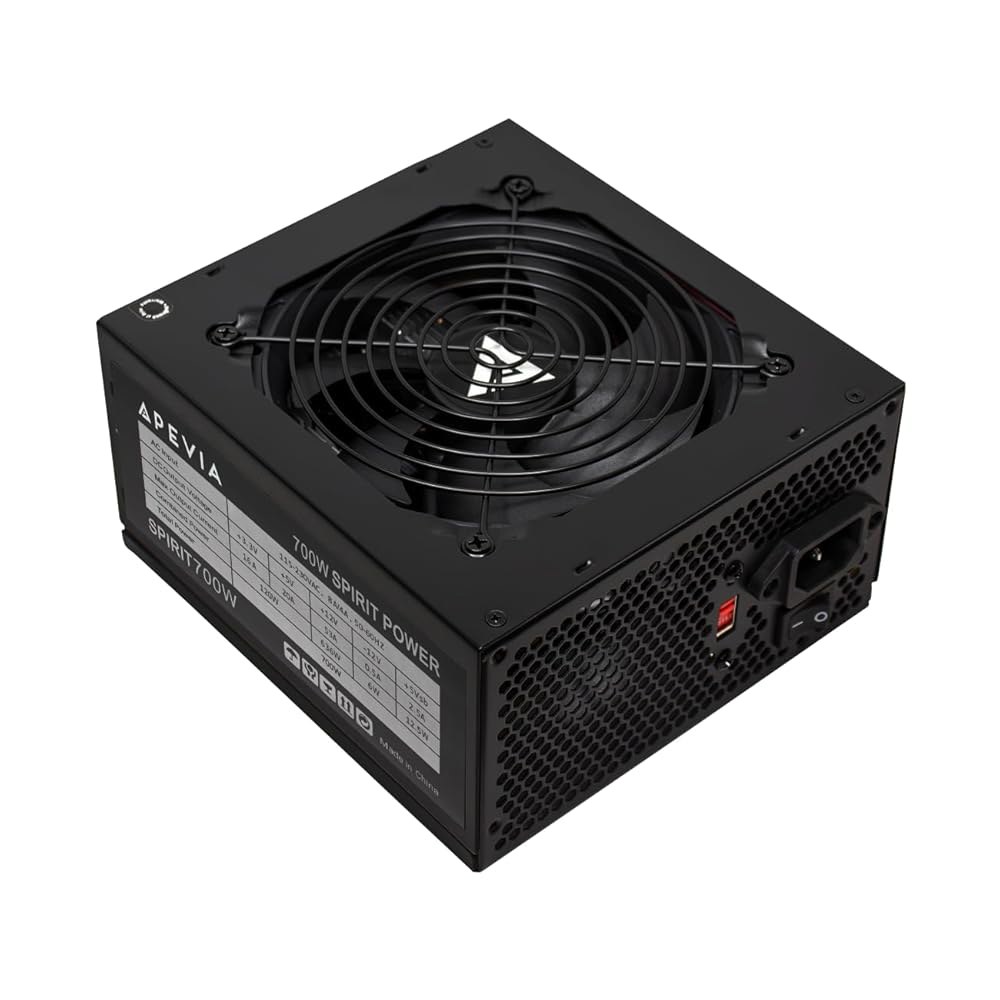 자동 열 제어 120mm 팬, 115/230V 스위치, 모든 보호 기능이 있는 Apevia ATX-SP700 Spirit ATX 전원 공급 장치 - 상품 이미지
