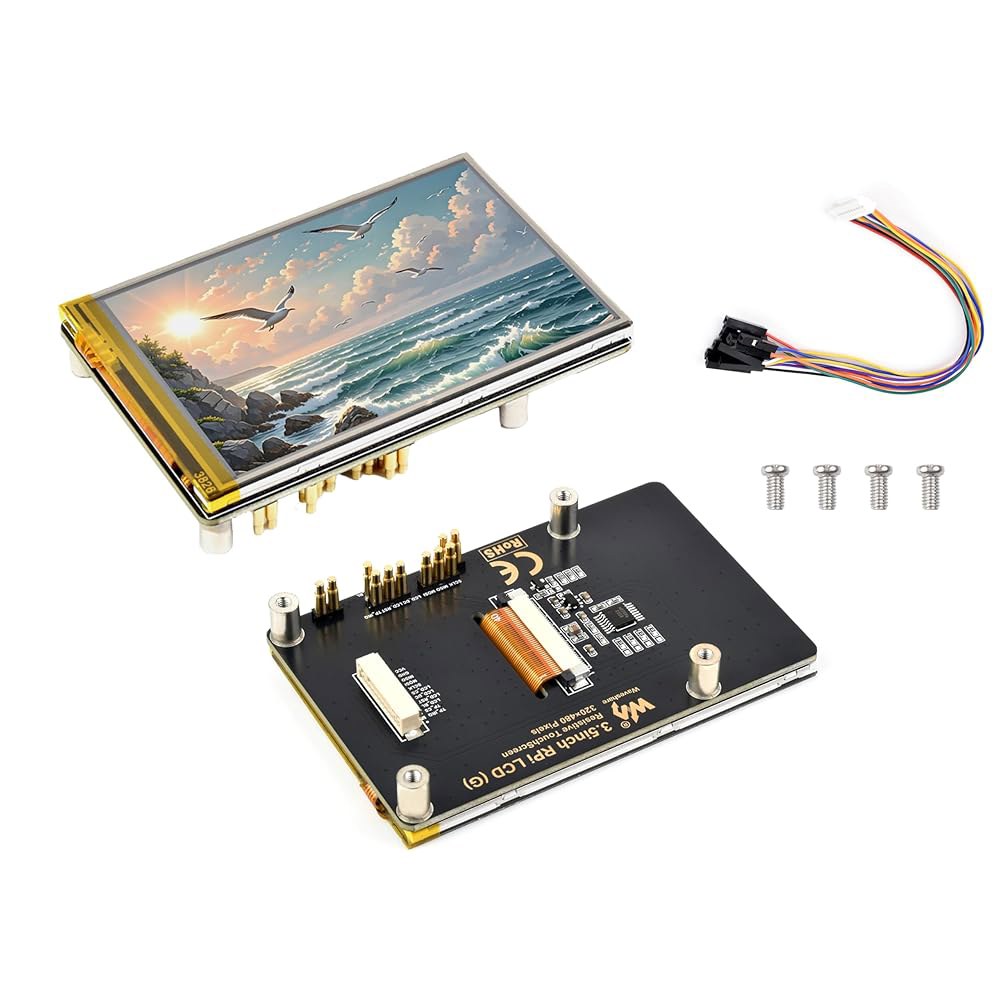 3.5인치 저항형 터치 디스플레이, Pi 5 /4B /3B + /Pico W 2W /ESP32, IPS LCD 화면, 320 480 해상도, 262K 컬러, 피고 핀 헤더 및 GH - 상품 이미지