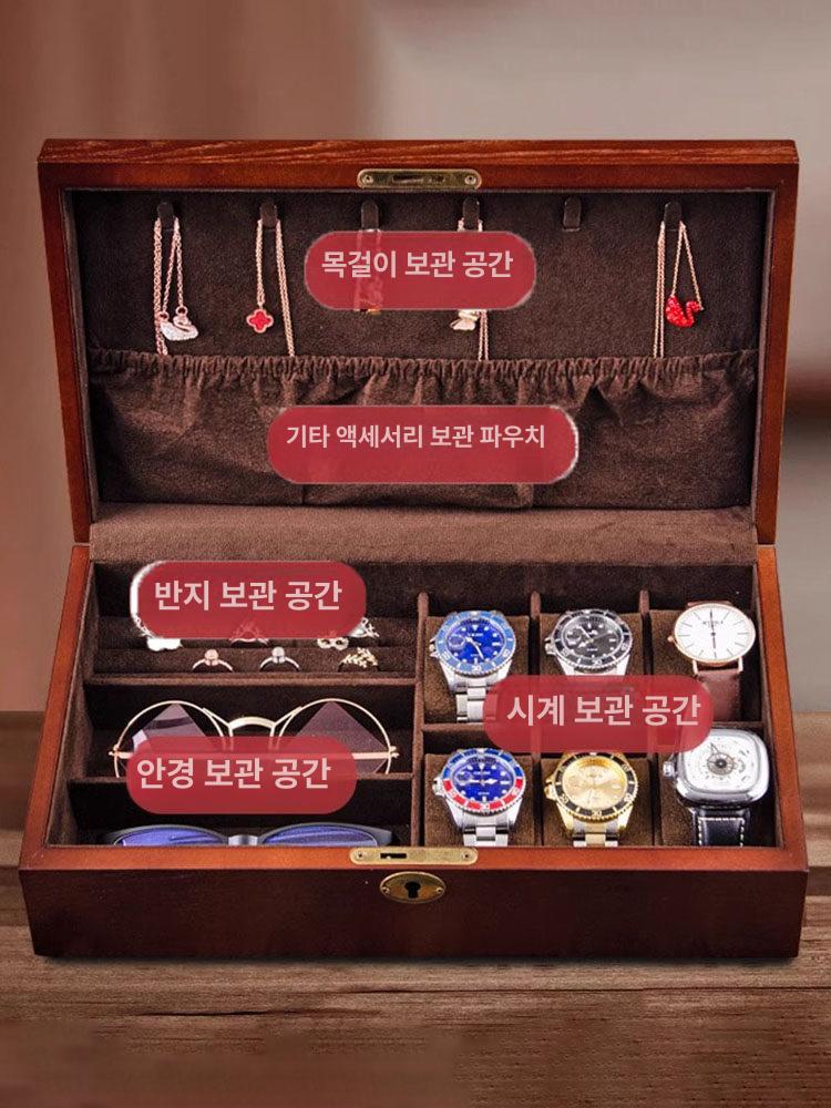 원목 시계보관함 케이스 시계 6구 10구 워치와인더 애쉬 브라운 - 상세 이미지 4