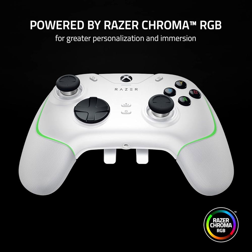 Xbox Series X|S, One, PC용 울버린 V2 크로마 유선 게이밍 프로 컨트롤러 RGB 조명 - 리매핑 가능한 버튼 및 트리거 메카-촉각 D-패드 스톱 스위치 흰색 - 상세 이미지 3