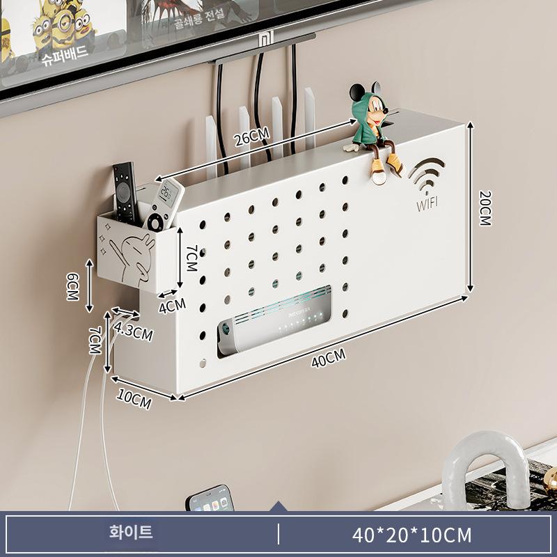 벽걸이형 무선 와이파이 공유기 TV 광모뎀 거치대 블랙 소형 40cm A 통선형 이미지 8