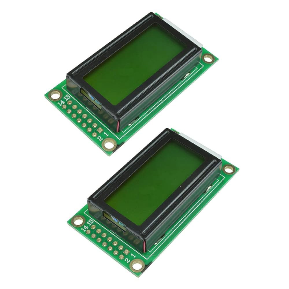 HiLetgo 2pcs SPLC780D 0802 LCD 디스플레이 모듈 8x2 문자 LCM 5V 백라이트 옐로우 Blue - 상품 이미지