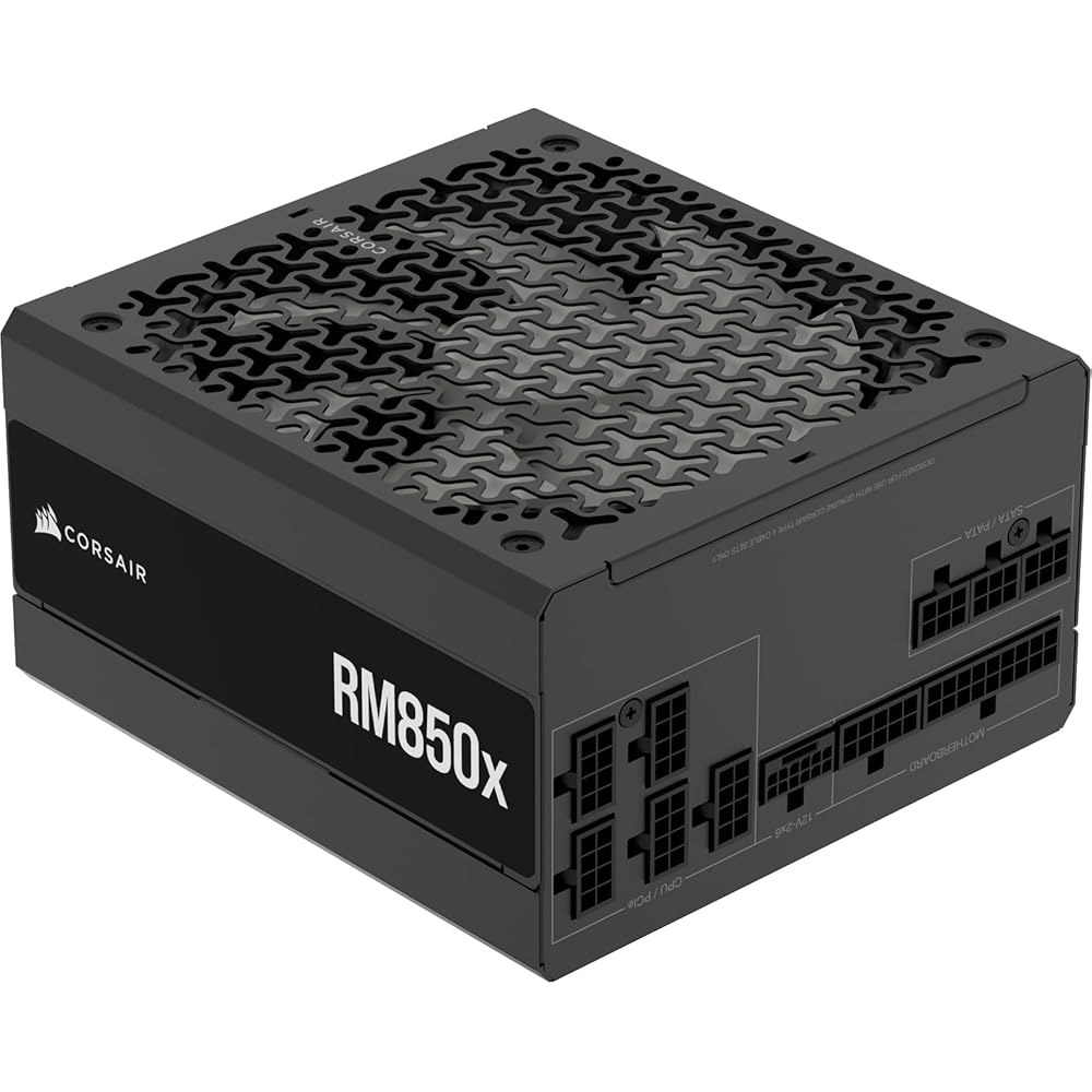 CORSAIR RM850x ATX 3.1 PCIe 5.1 준비 완료 850W 전원 공급 장치 u2013 저소음, 사이베네틱스 골드 효율, 기본 12V-2x6 커넥터 블랙 - 상품 이미지