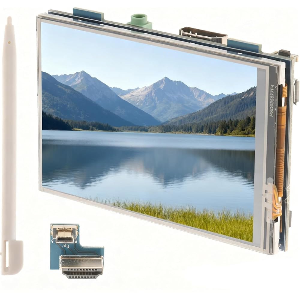 라즈베리 파이 4용 3.5인치 HDMI TFT LCD 모듈 화면 디스플레이, 디스플레이 USB 터치 스크린, 펜이 장착된 리얼 HD 1920x1080 4 /3B /4B /3B+ - 상품 이미지