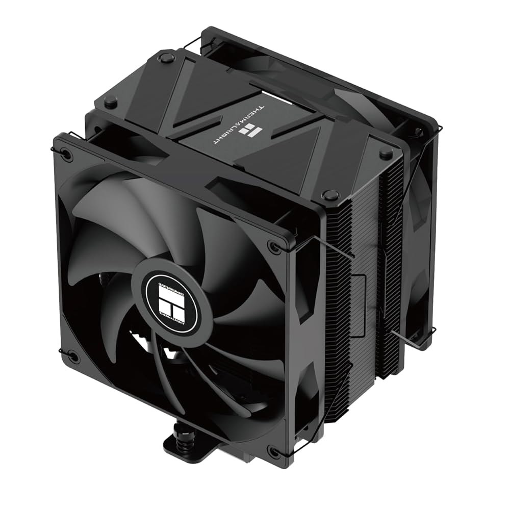 써멀라이트 버스트 어쌔신 120 EVO 다크 CPU 쿨러, 히트 파이프 쿨러 6개, 1500RPM 속도의 더블 PWM 콰이어트 팬 에어 AMD AM4 / AM5 인텔 1700 11 - 상품 이미지
