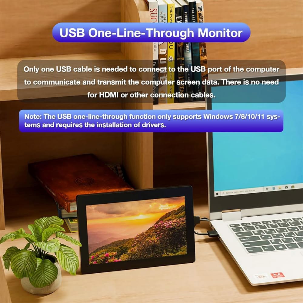 PC 노트북 윈도우용 Hosyond 5인치 USB C 미니 모니터 1024x600 IPS LCD 화면 타입 보조 디스플레이 5 Inches - 상세 이미지 3