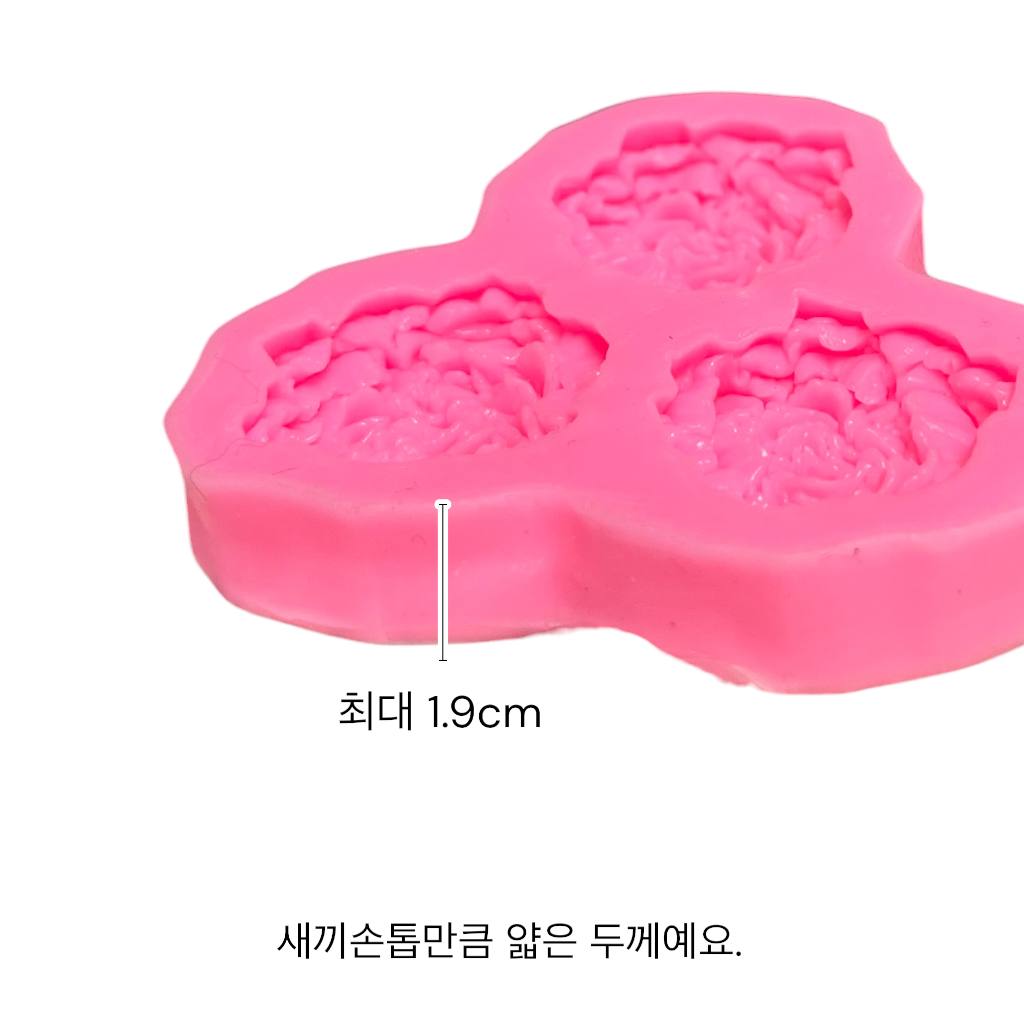 세 송이, 꽃의 물결 2D 실리콘 몰드 - 상세 이미지 4