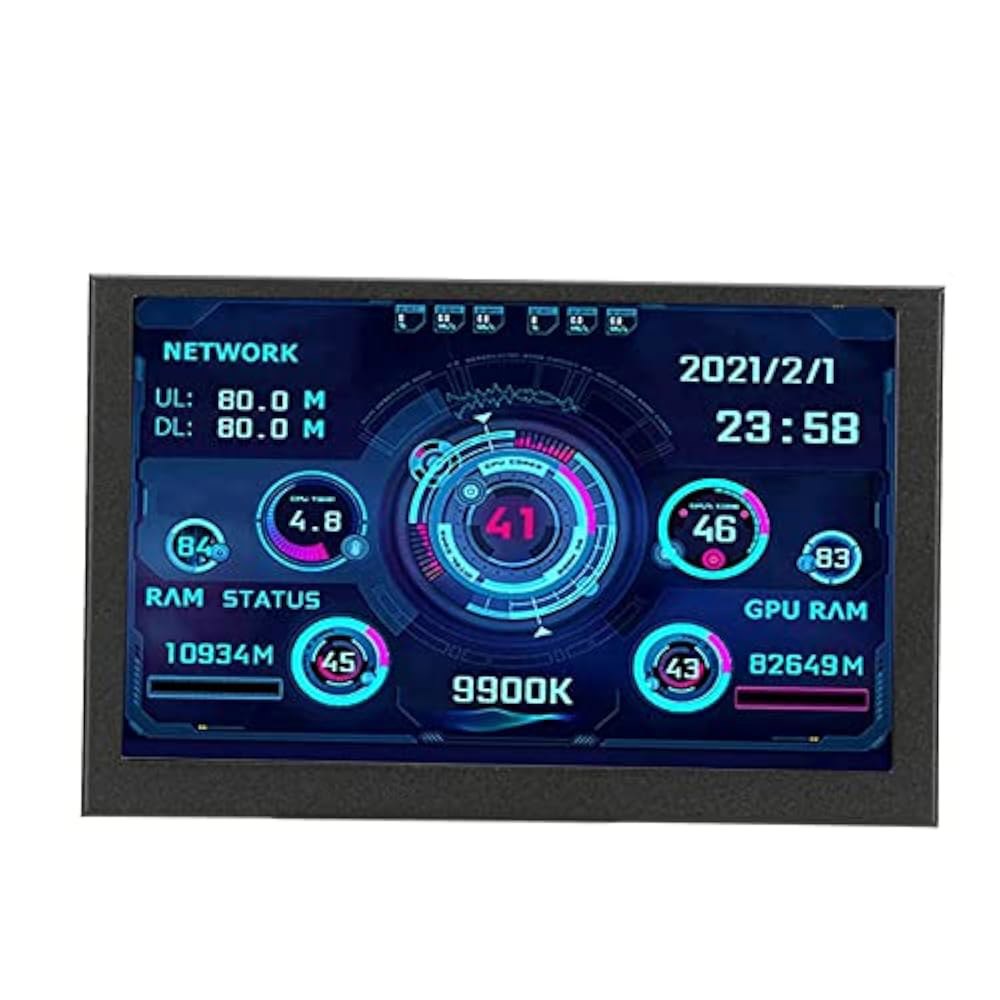 고웨닉 5인치 USB 화면, PC CPU 데이터가 포함된 온도 모니터, AIDA64 센서 패널 디스플레이 - 상품 이미지