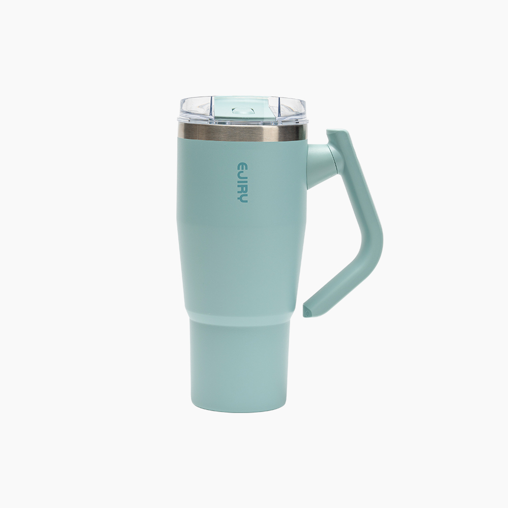 에지리 블레이저 텀블러 회전핸들 손잡이 빨대 대용량 스텐 보온보냉텀블러 950ml, 민트