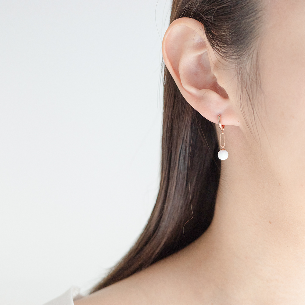 14k 6mm 합성오팔 컷팅 클립 원터치 귀걸이 OPPE0196 이미지 7