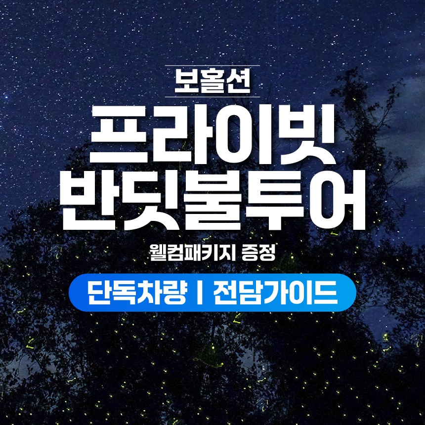 보홀 반딧불 투어 자유 여행 보홀션 (단독차량, 단독 전담가이드, 샤인기프트팩 포함)