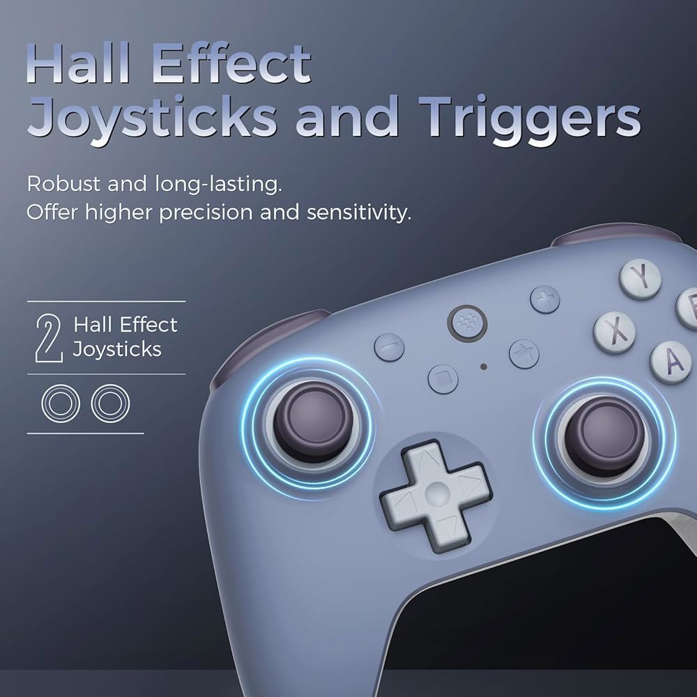 AKNES 8Bitdo Ultimate 2C 무선 2.4G Windows PC 및 Android용 컨트롤러, 홀 효과 조이스틱 트리거가 있는 게임패드, 1000Hz 폴링 속도, - 상세 이미지 3