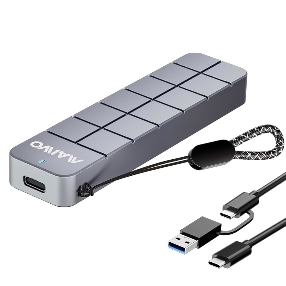 MAIWO M.2 NVMe SSD 인클로저 USB3.2 GEN2 10Gbps, 8TB 용량 2-in-1 타입-C 케이블, USB C to M-Key PCIE NVME 어댑터 리더 - 상품 이미지