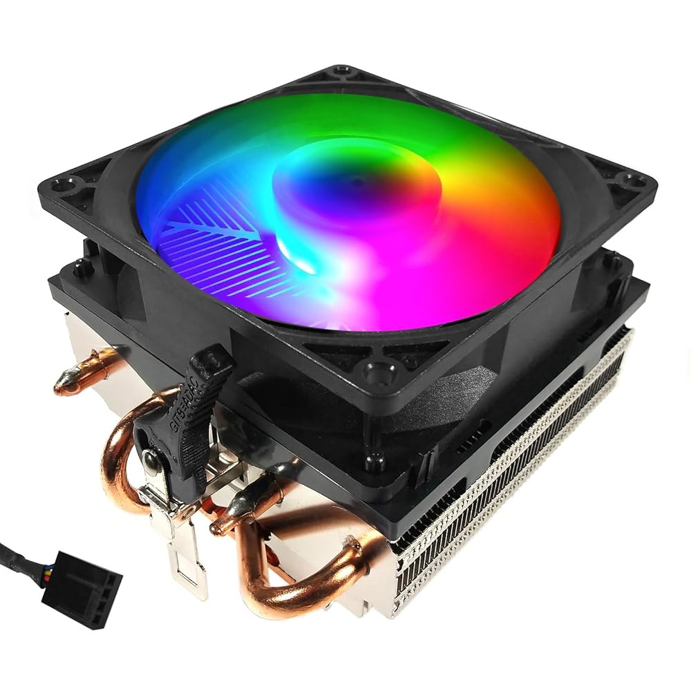 TRONWIRE TW-15 RGB LED CPU 쿨러 구리 코어 베이스 알루미늄 방열판 4핀 PWM 92mm 팬 사전 적용 열 페이스트 AMD 소켓 AM5 AM4 FM2 FM1 - 상품 이미지