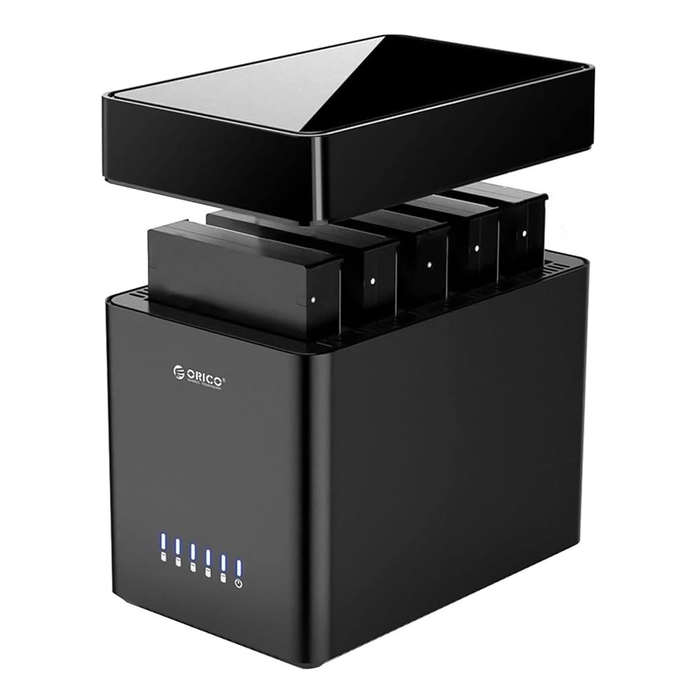 ORICO 5 Bay 3.5인치 하드 드라이브 인클로저 USB 3.0-SATA 마그네틱 도구 없는 외장 HDD 도킹 스테이션 케이스, 12V / 6.5A 전원 어댑터 포함, 최대 - 상품 이미지