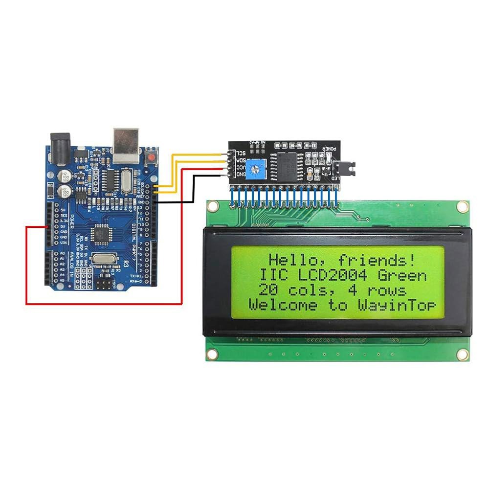WayinTop 20x4 2004 LCD 디스플레이 모듈(IIC / I2C TWI 시리얼 인터페이스 어댑터 포함) (노란색 녹색 2004) Blue - 상세 이미지 3