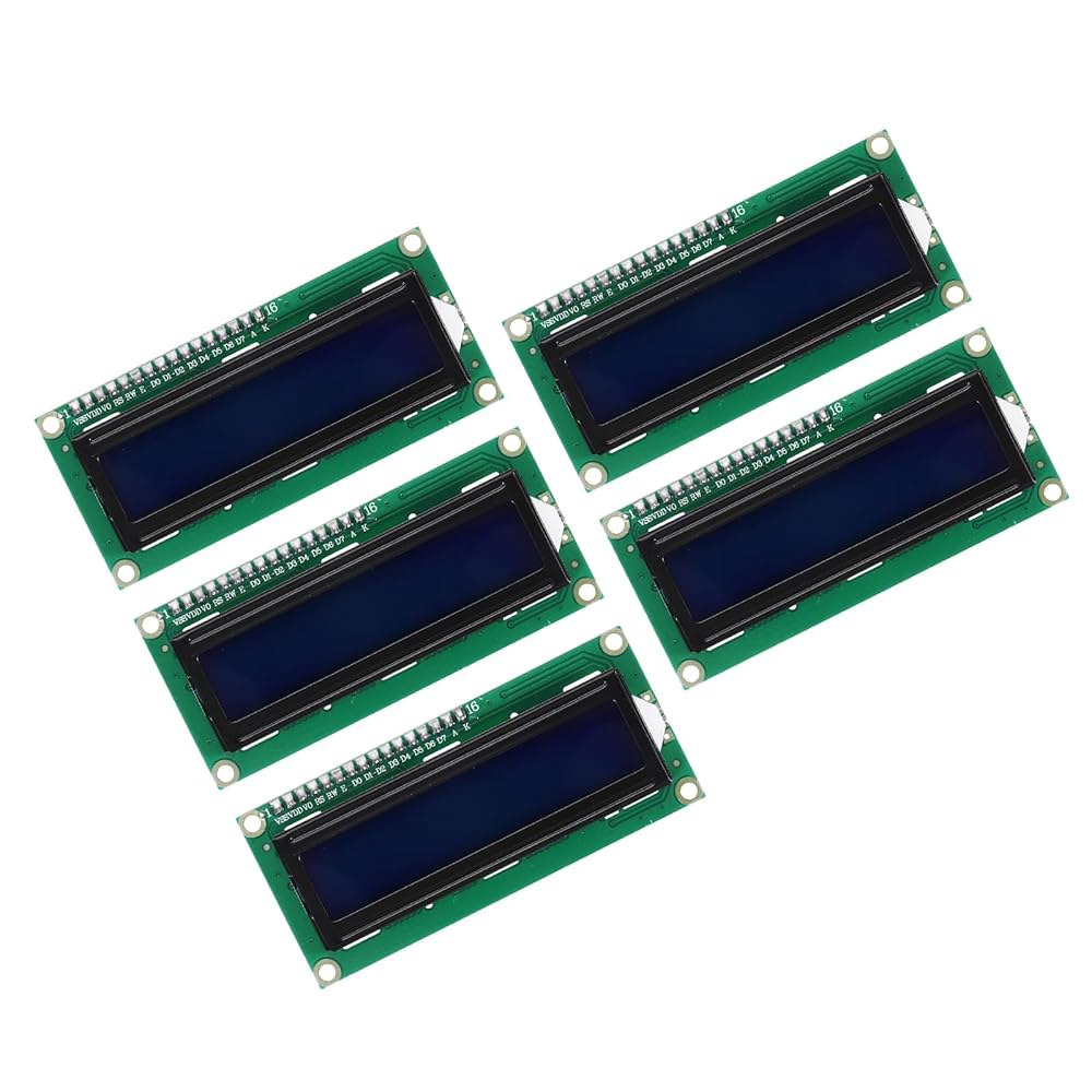MECCANIXITY 5Pcs LCD 1602 디스플레이 모듈 5V(16핀 포함), 블루 화면 백라이트 16x2 인터페이스 어댑터 72x24mm 72x24mm Blue 3 - 상품 이미지