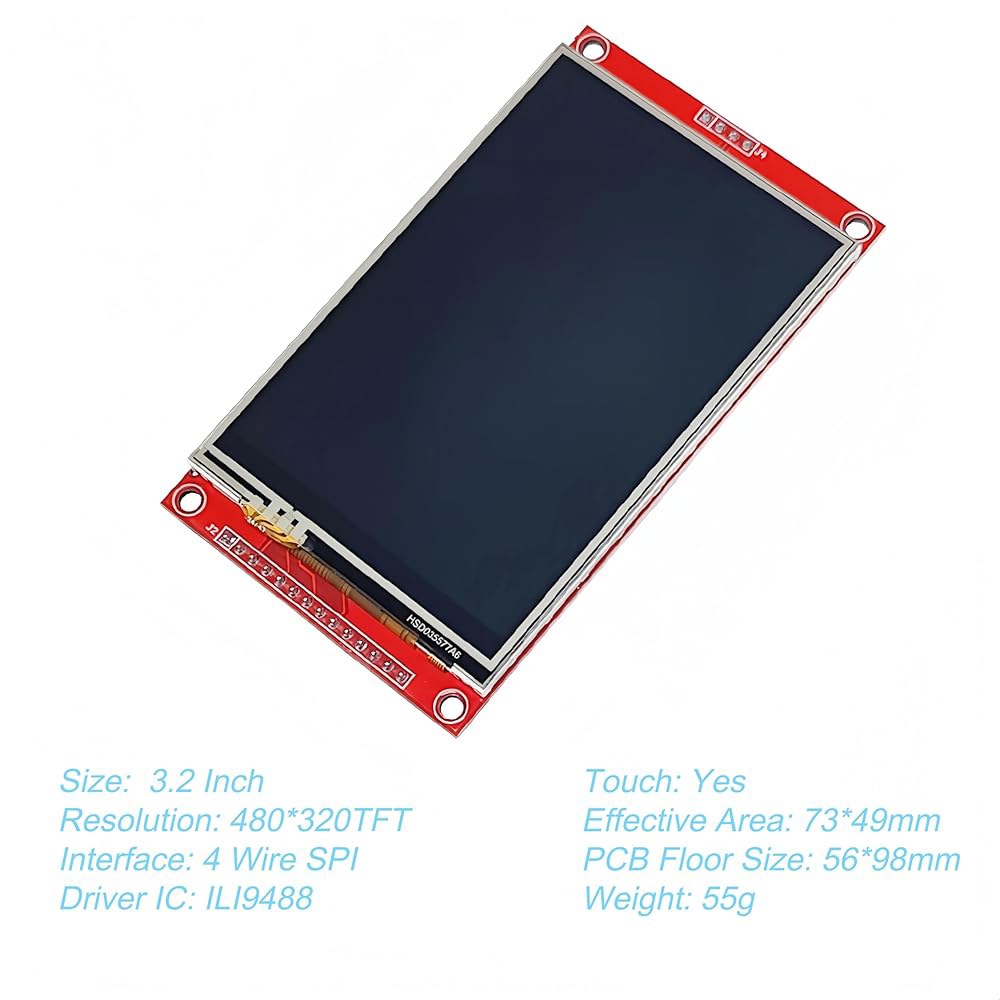 Haldzemo 3.5 480x320 SPI 직렬 저항 LCD 터치 패널 TFT 디스플레이 모듈 ILI9488, 펜 지원, Arduino STM32 지원 - 상세 이미지 3