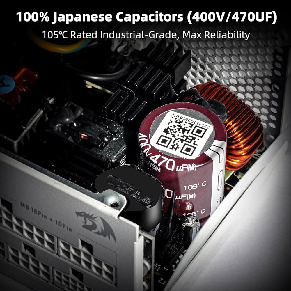 레드라곤 PSU015 80+ 플래티넘 750와트 SFX 풀 모듈식 전원 공급 장치, 인증, 100 일본 커패시터 및 저소음 스마트-ECO 0 RPM 팬, 모드 케이블 /ATX 호환 - 상세 이미지 3