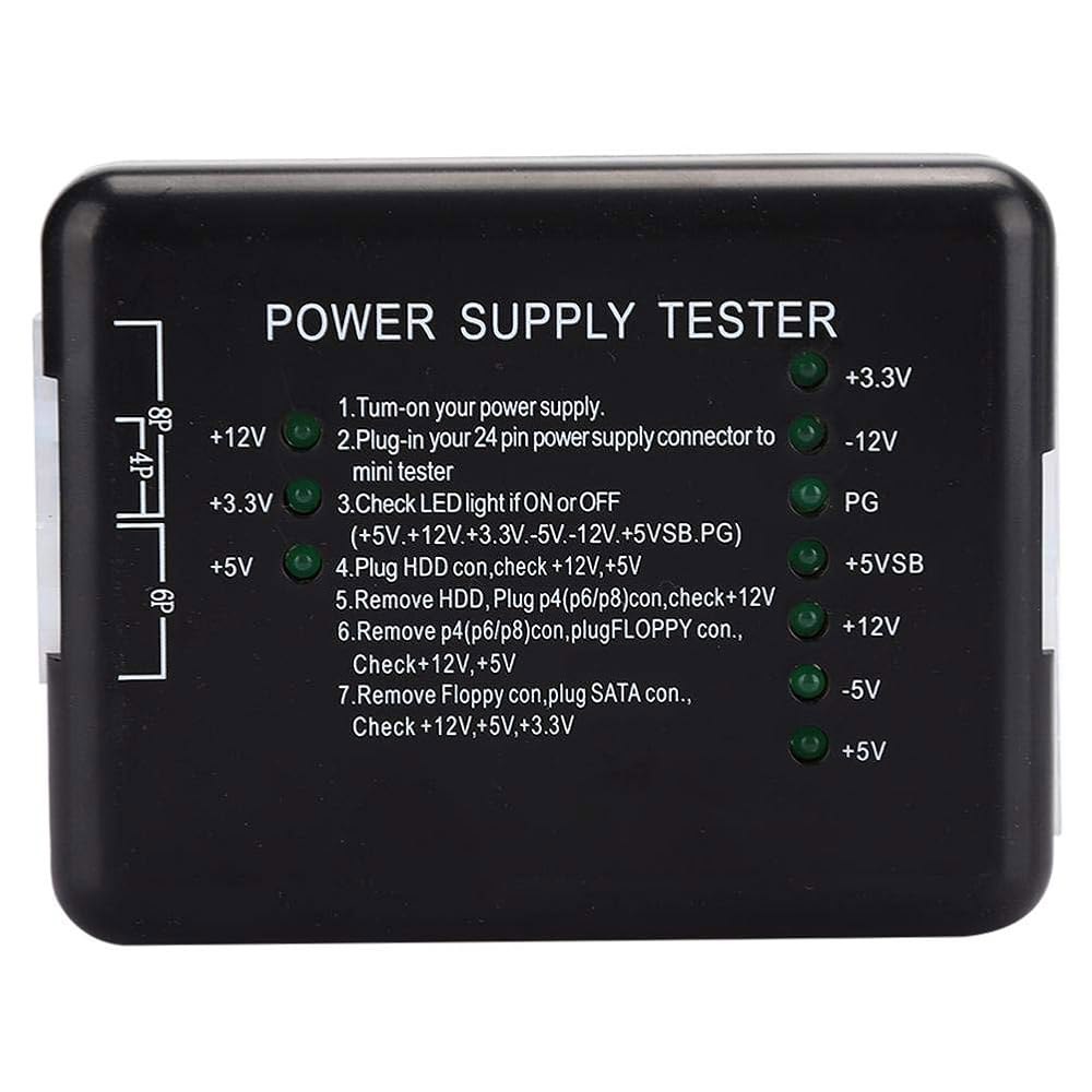컴퓨터 PC 전원 공급 테스터 ATX PSU 테스터, 장치 커넥터 LED 표시등, 플러그 앤 플레이(20/24 핀) - 상품 이미지