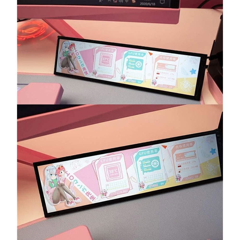 EDIY 8.8인치 컴퓨터 보조 화면 PC 온도 디스플레이, 케이스 CPU 모니터 1920x480 LED IPS 서브 AIDA64 RAM 데이터 밝기 조절 가능, 검은색 - 상세 이미지 3
