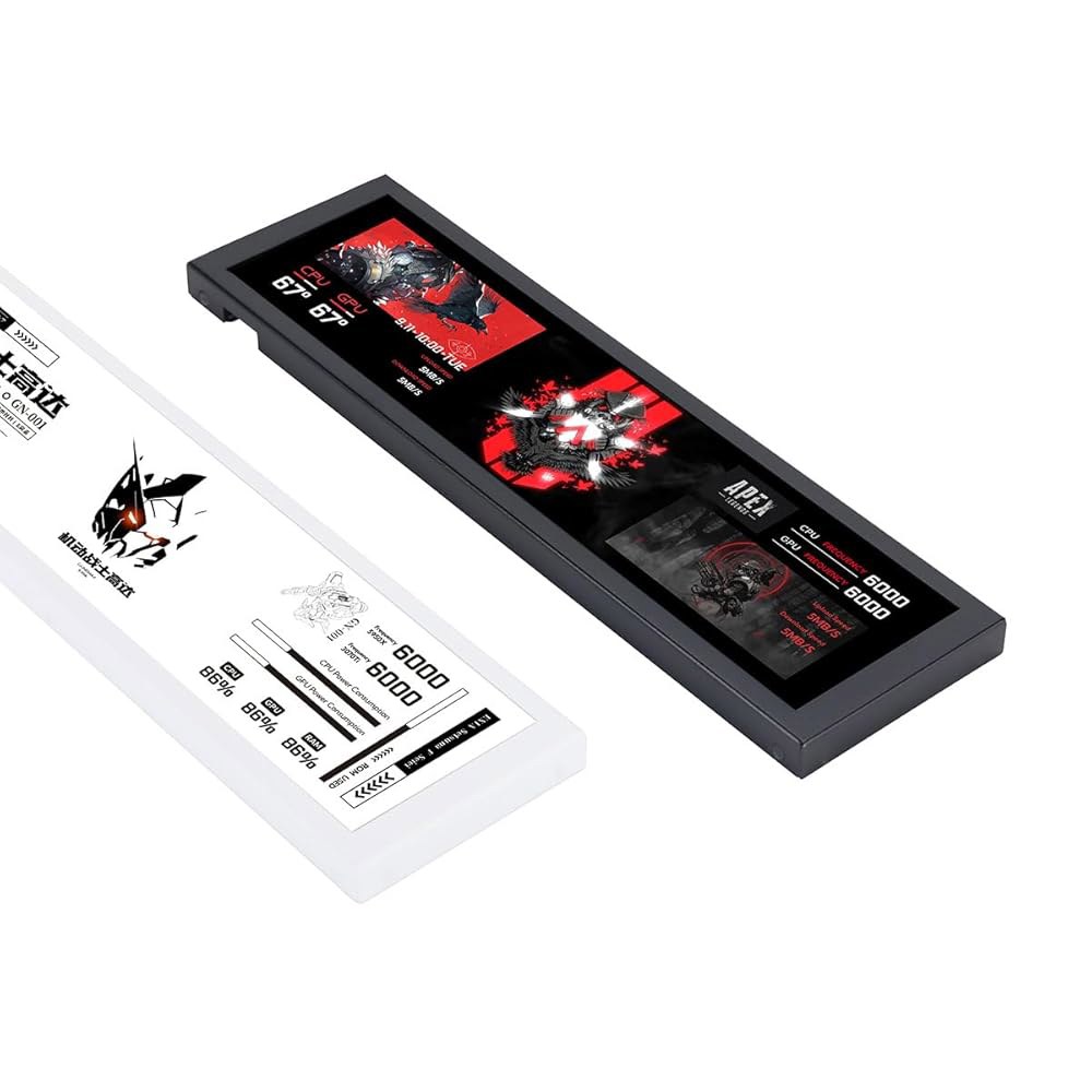 Ukrmon 7.9인치 IPS 화면 컴퓨터 온도 모니터 팬 속도 모니터링 CPU GPU SSD Aida64 1280x400 서브 보조 화면(케이스 블랙 포함) black - 상세 이미지 2