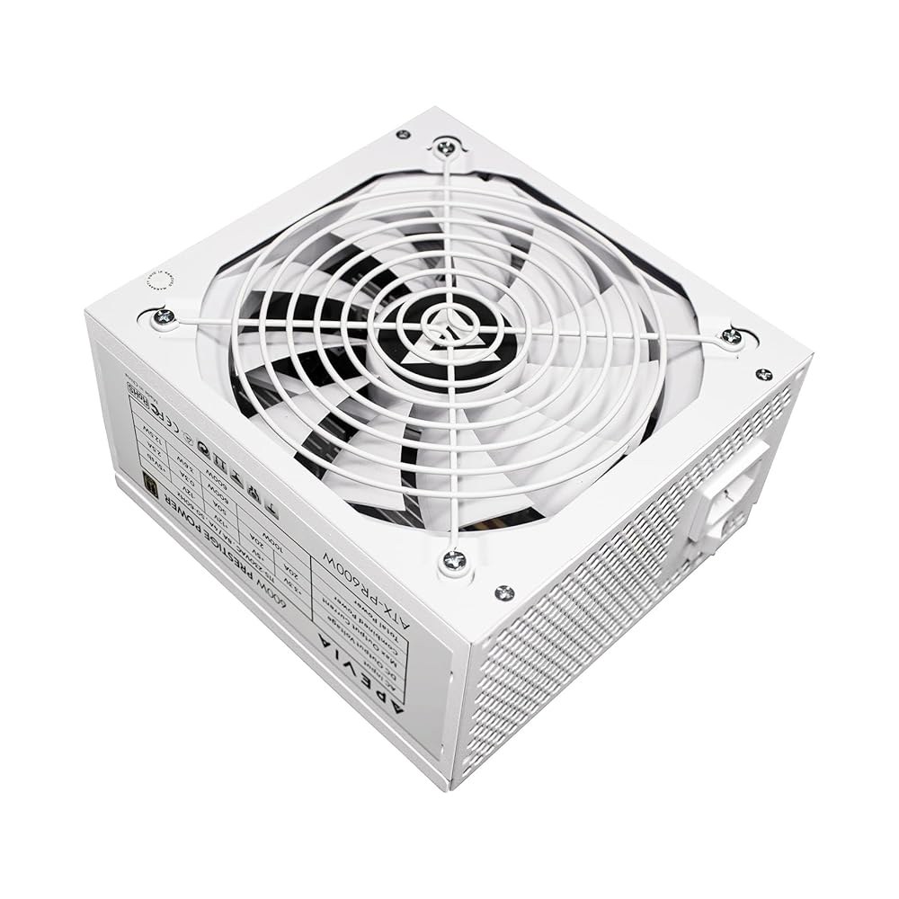 아페비아 ATX-PR600W-WH 프레스티지 600W 80+ 골드 인증, RoHS 규정 준수, 액티브 PFC ATX 게이밍 전원 공급 장치 화이트 600W non-PCIE 5.0 - 상품 이미지