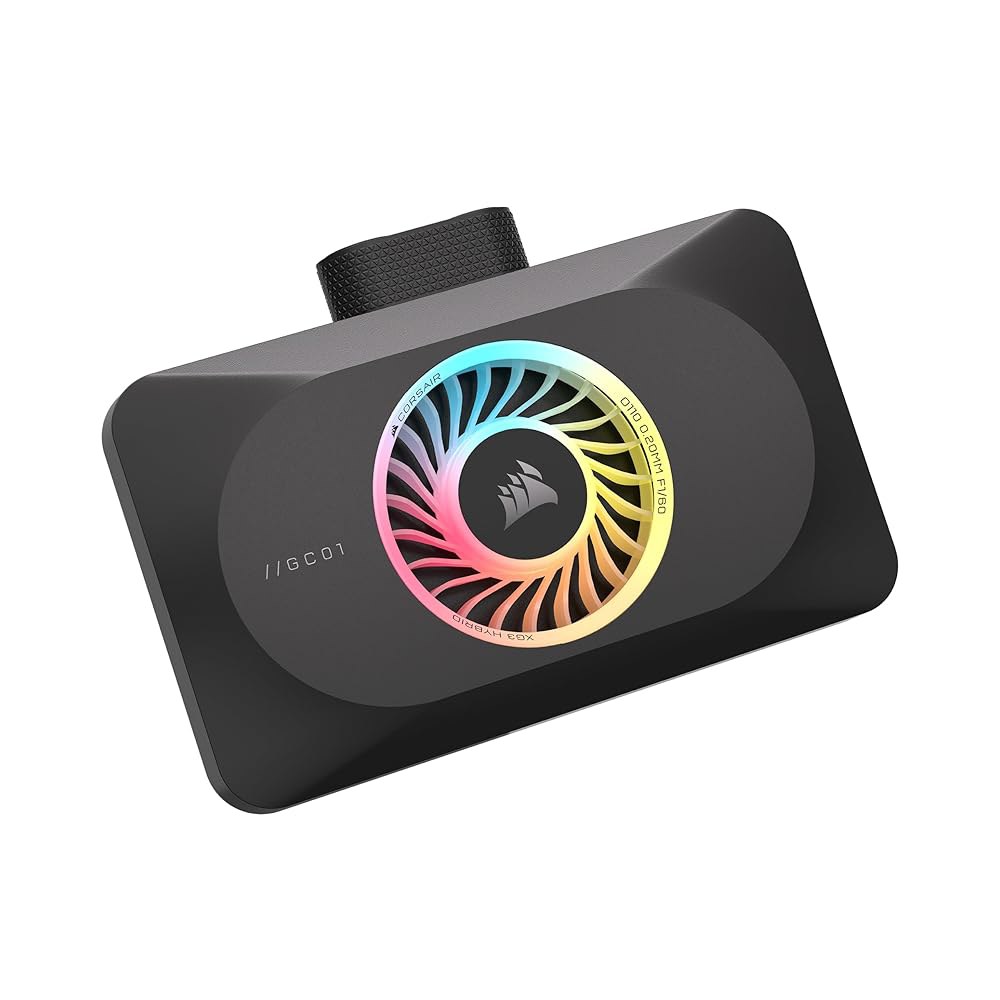 CORSAIR XG3 RGB 하이브리드 GPU 워터 블록 u2013 맞춤형 냉각, 5080, 5070 Ti 및 GPU, 18개의 주소 지정 가능한 LED, iCUE 링크 연결, - 상품 이미지
