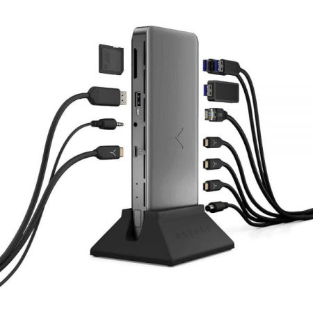 Brydge [해외]Brydge Stone Pro TB4 썬더볼트 4 도킹 스테이션-12 포트, 90와트 충전, 듀얼 4K 모니터 또는 단일 8K 출력, 40GB/s 전송 속도 윈도우 10 및