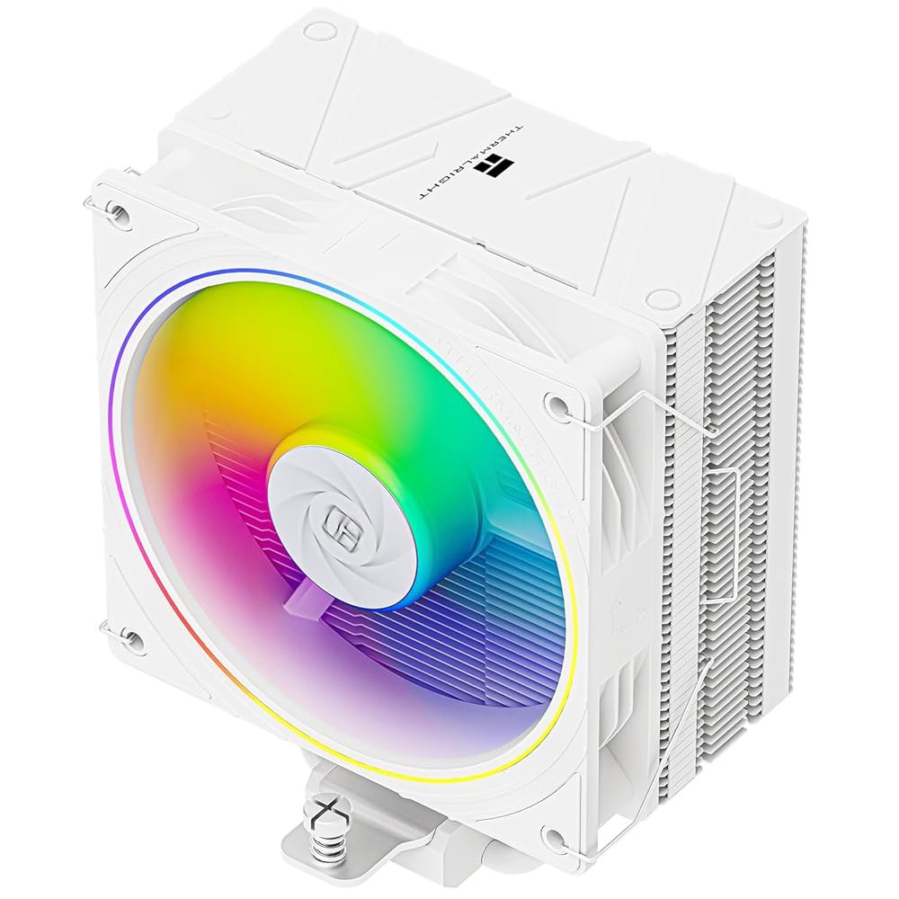 써멀라이트 어쌔신 스피릿 120 EVO 화이트 ARGB CPU 에어쿨러, 120mm PWM 조용한 팬, 2000RPM 속도, 저소음 컴퓨터 냉각, AM4 / AM5 지원, 인텔 - 상품 이미지