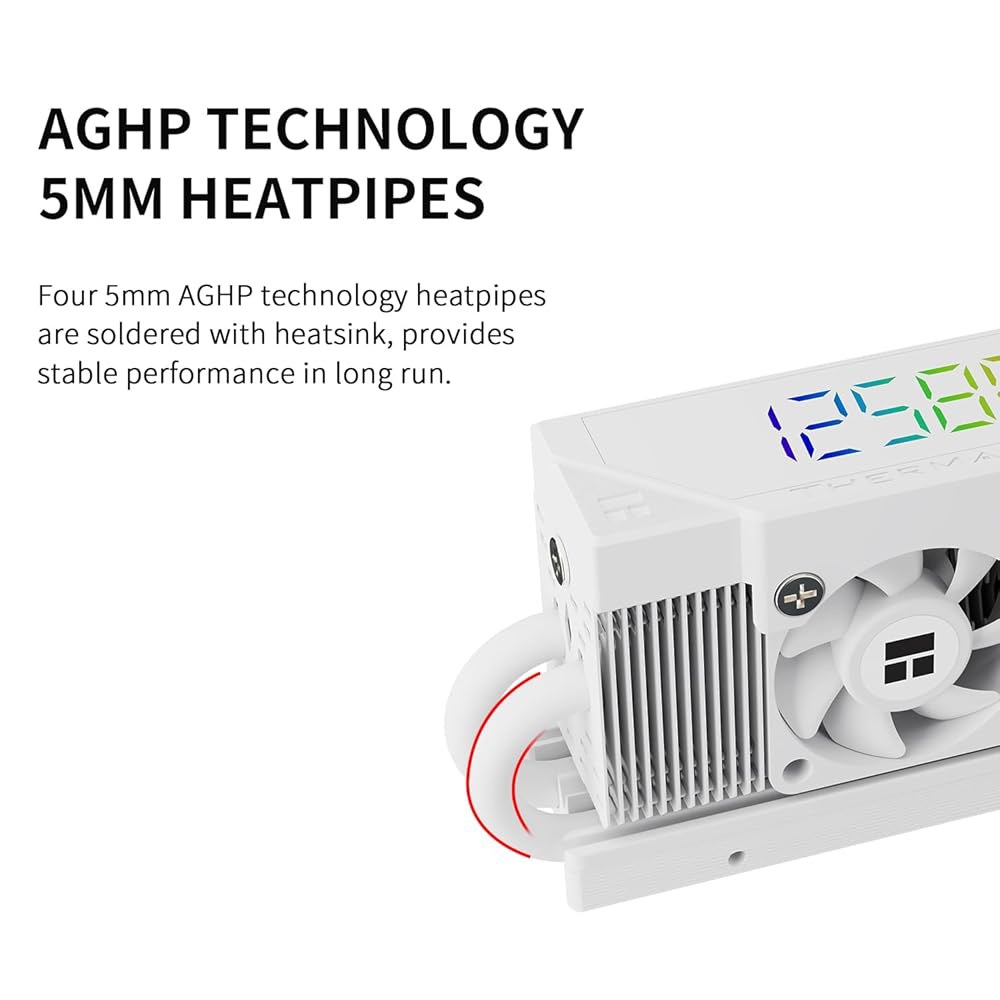 Thermalright HR10 2280 PRO 디지털 화이트 - 4x5mm AG 히트 파이프, ARGB 디스플레이, 소형 팬 냉각, SSD 라디에이터 장착 고성능 솔리드 스테이트 - 상세 이미지 2