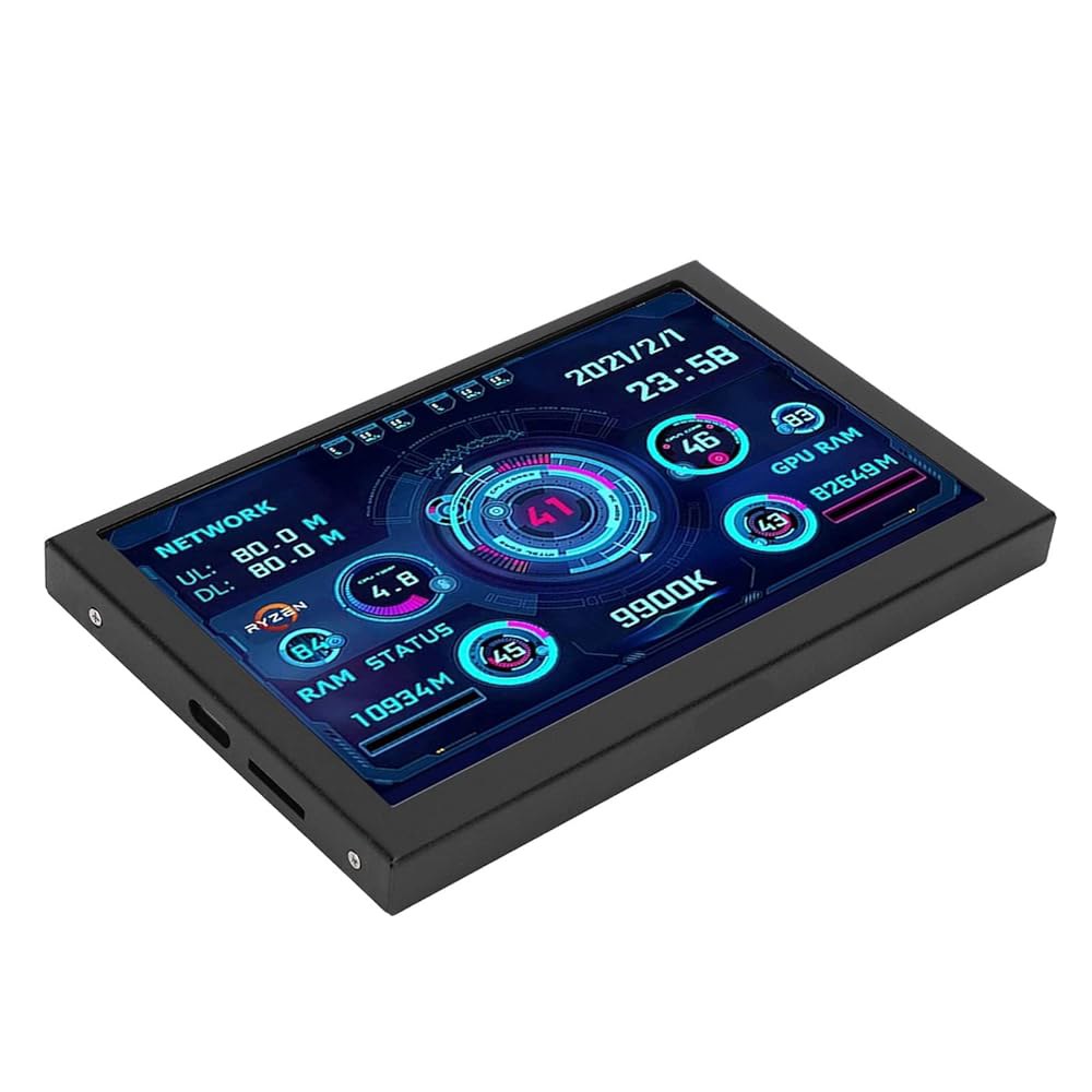 ASHATA IPS USB 미니 화면, AIDA64 온도 표시용 5인치 PC CPU 데이터 모니터 타입 C, GPU RAM 컴퓨터 표시 C 서브 화면 - 상품 이미지