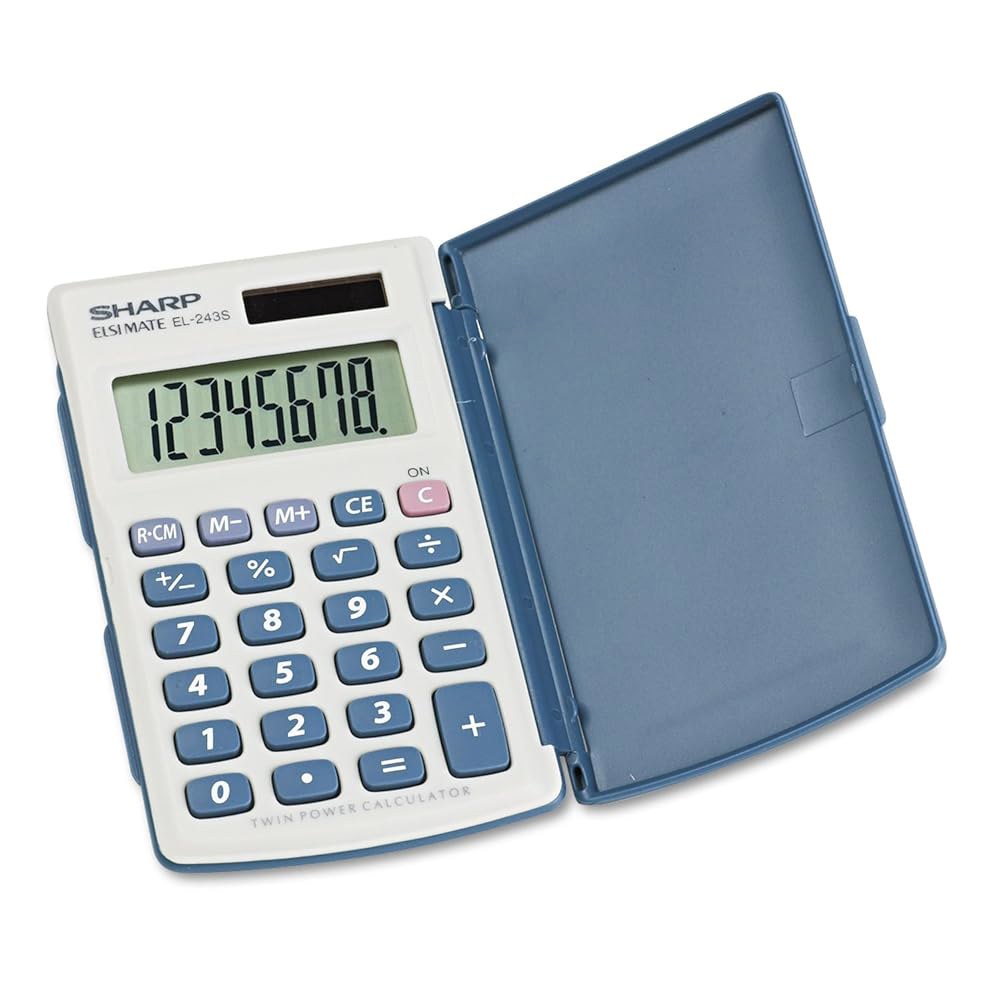 Sharp Electronics 8자리 트윈 파워 (EL-243S/EL-243SB) 계산기 5/팩 - 상품 이미지
