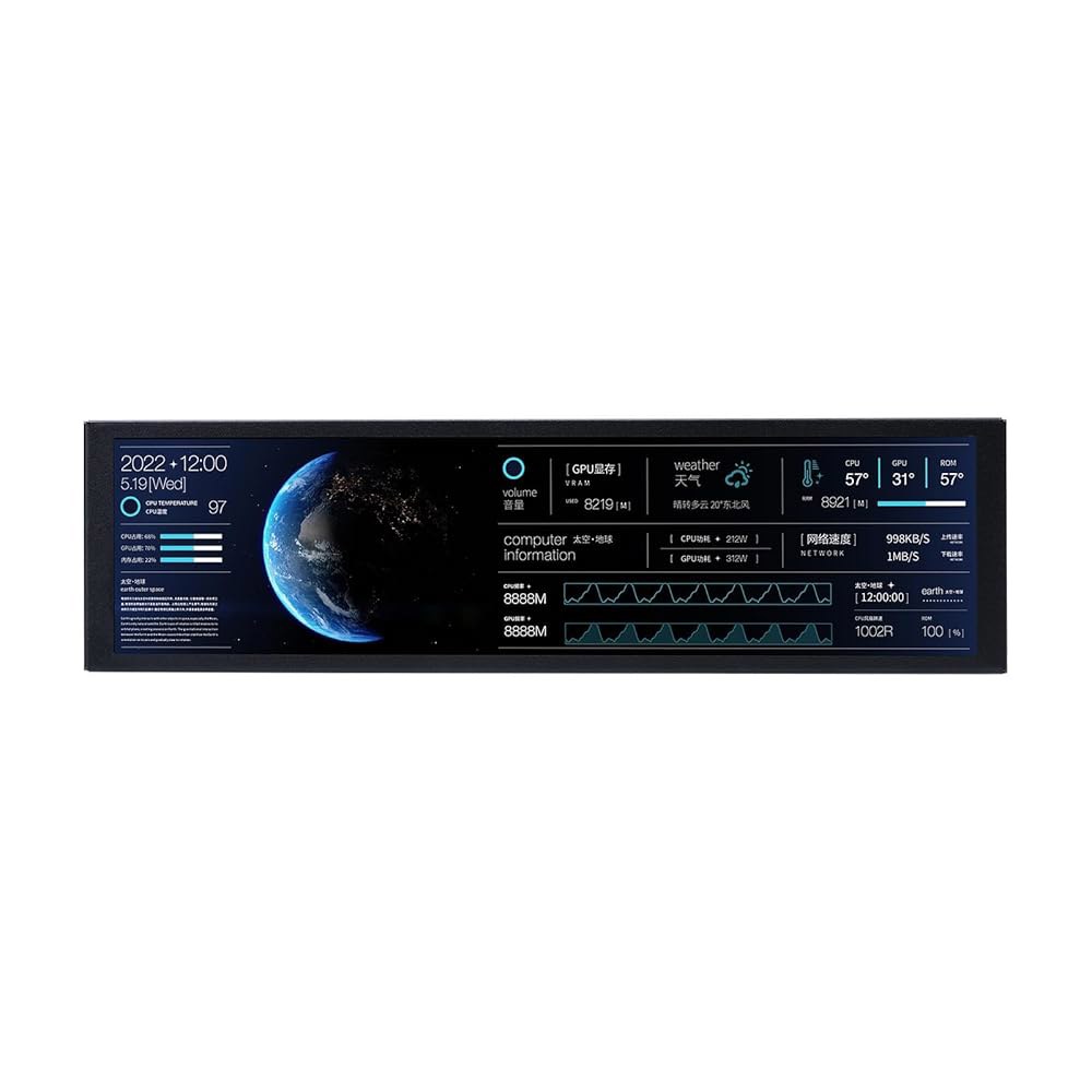 Ouxuefen 9.2인치 USB 보조 화면, 휴대용 확장 대화형 터치 패널 데스크톱 모니터 레이아웃 알루미늄 수납 데스크탑 컴퓨터용 Black - 상세 이미지 2