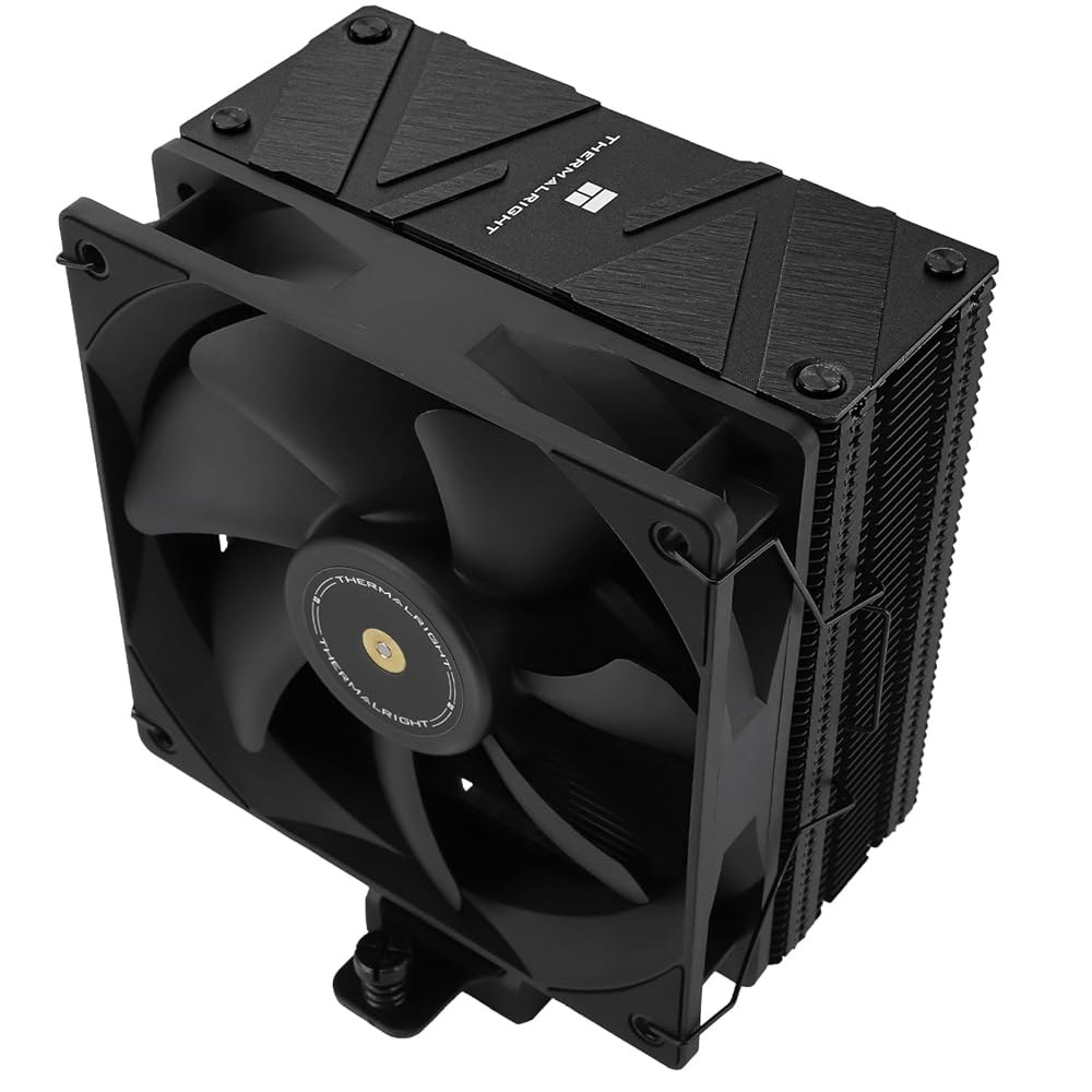 써멀라이트 어쌔신 스피릿 120 EVO 다크 CPU 에어 쿨러, 1850RPM 속도, 히트 파이프 4개, 120mm PWM 콰이어트 팬 쿨러(S-FDB 베어링 포함), AMD AM - 상품 이미지