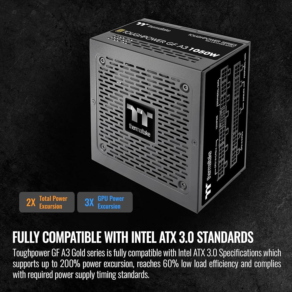 써멀테이크 터프파워 GF A3 1050W, PSU 및 NVIDIA RTX 40 시리즈의 트루 600W 12V WR 커넥터, ATX 3.0 /PCI-E 5.0, 80+ 골드, SLI - 상세 이미지 3