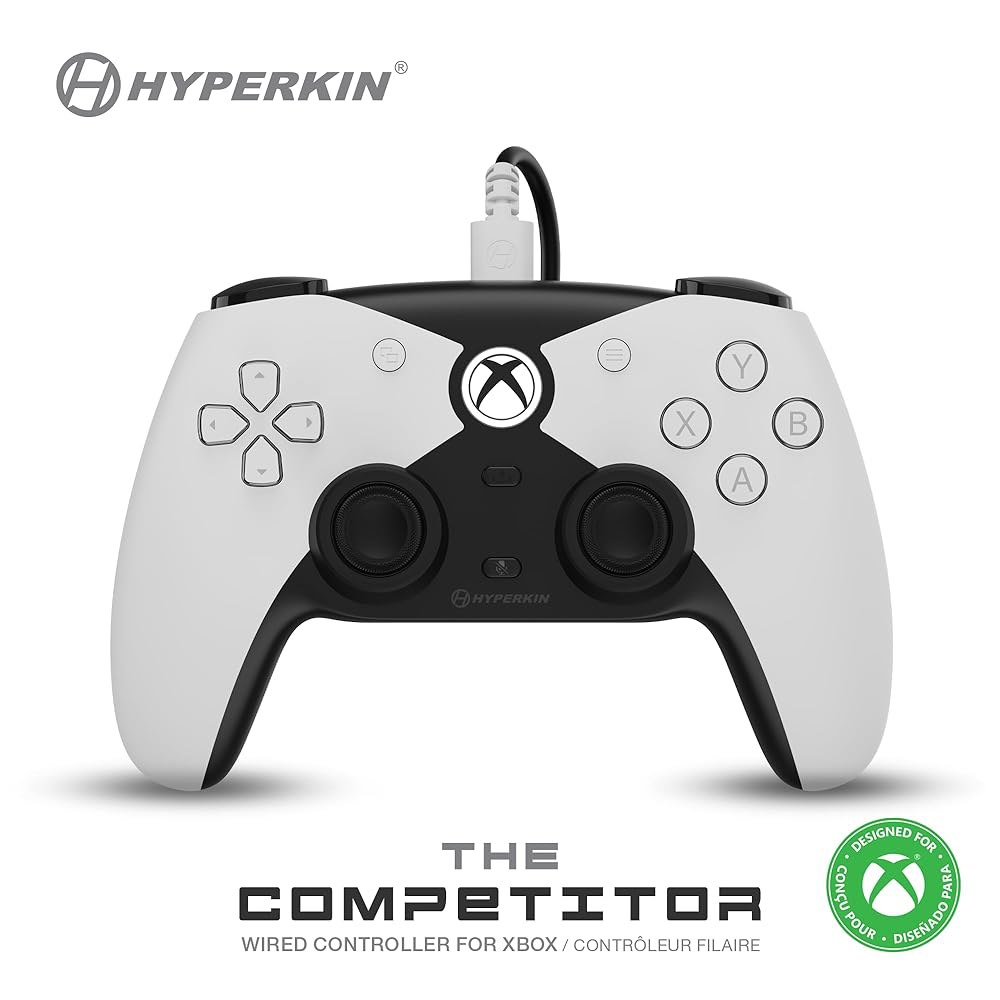 하이퍼킨 더 경쟁사 Xbox Series X|S, One 및 PC용 유선 컨트롤러, 홀 효과 조이스틱 임펄스 트리거, 대칭 레이아웃 정밀 D-Pad, 게이머를 위한 크리스마스 선물 - 상품 이미지