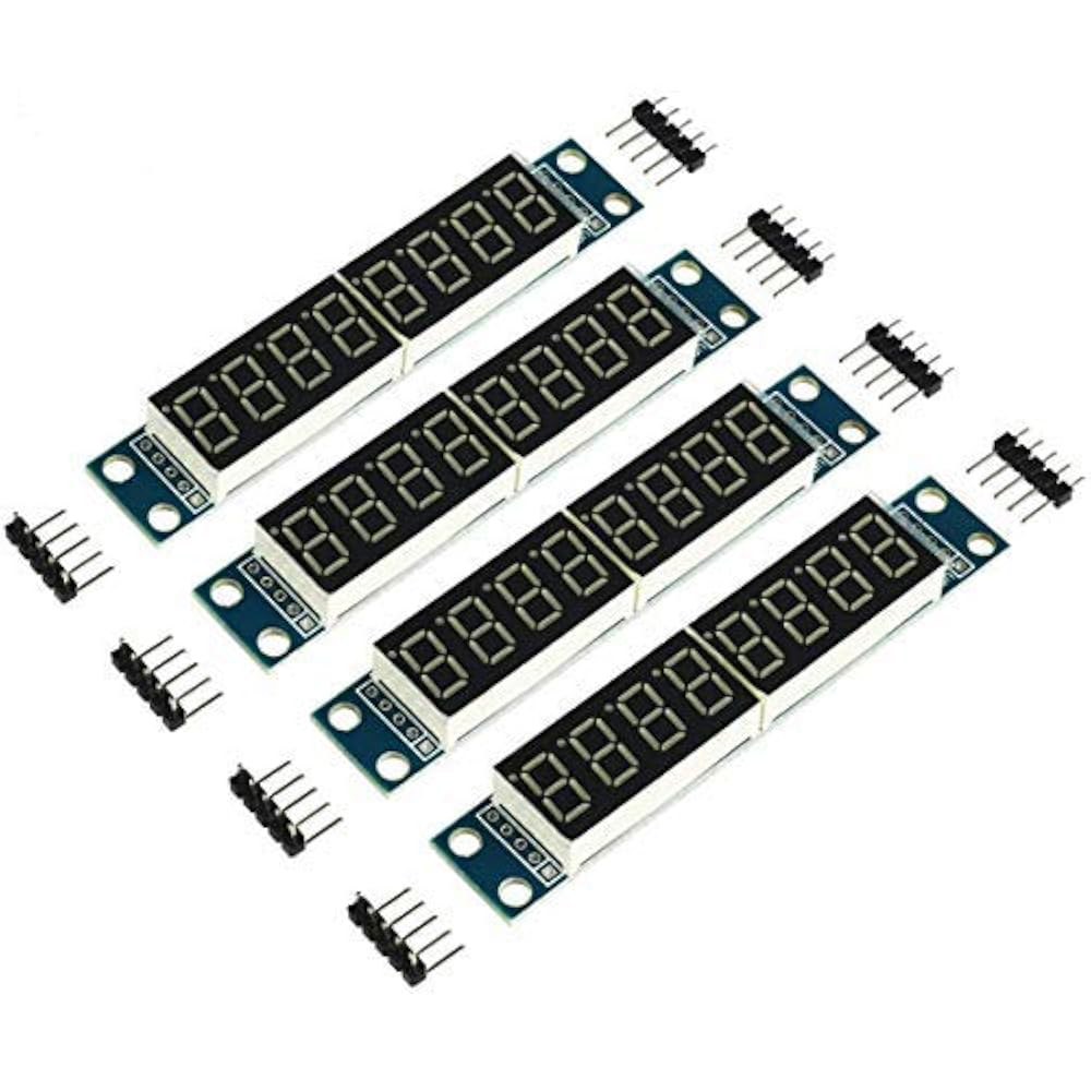 DEVMO 4pcs 8자리 7 세그먼트 모듈 MAX7219 8비트 디지털 튜브 LED 디스플레이 모듈, Ar-duino MCU /51 /AVR /STM32와 호환되는 캐스케이드 - 상품 이미지