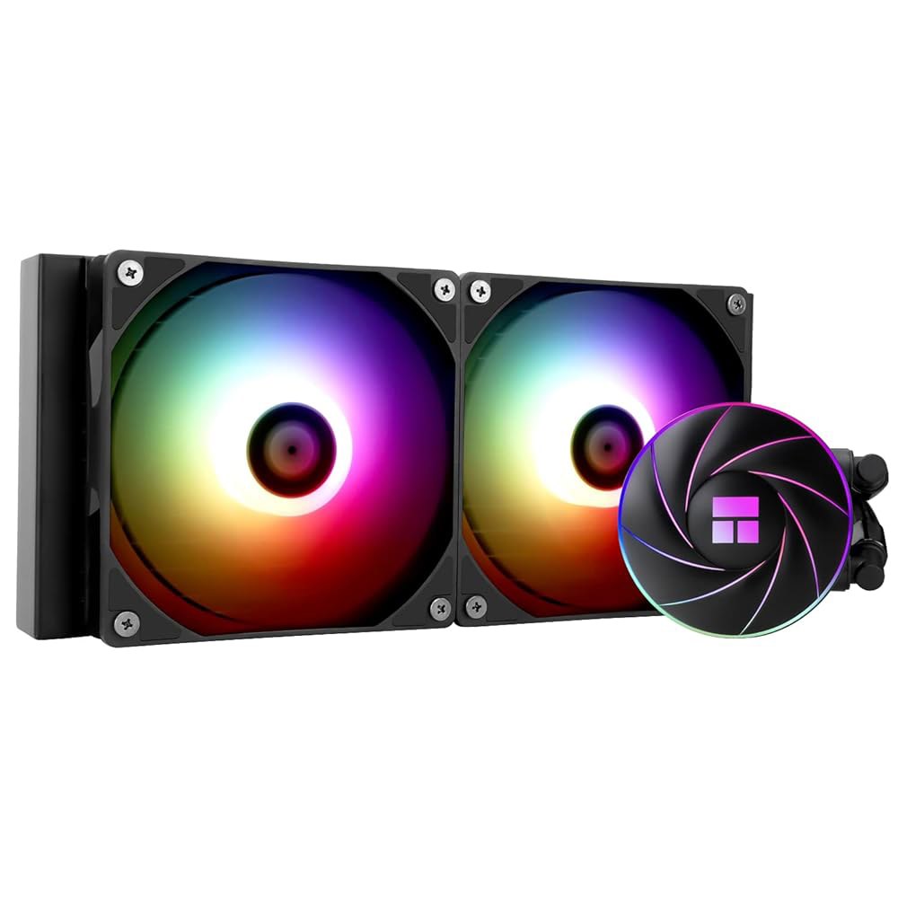 Thermalright Aqua Elite 240 ARGB V4 액체 CPU 쿨러, 냉각 행 크기, 120mm PWM 팬 2개, 컴퓨터 AMD용 AM4 / AM5, 인텔 LGA18 - 상품 이미지