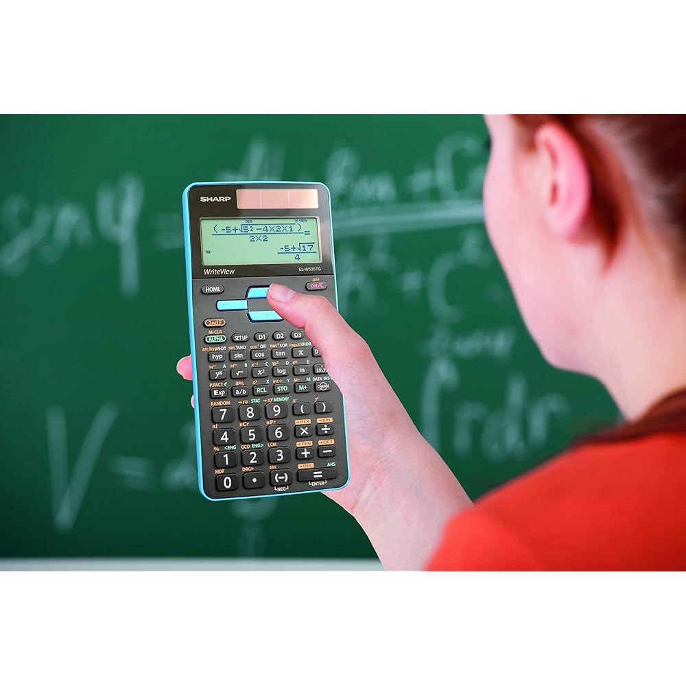 Sharp Calculators EL-W535TGBBL 16자리 공학용 16.3cm x 4라인 및 블랙, 전원 하이브리드 & 포함, 7.9cm 1.5cm 태양열 블랙 디스플레이, - 상세 이미지 2