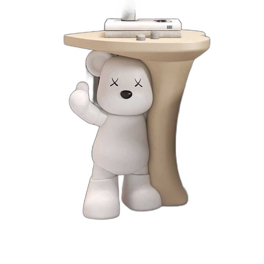 곰모양 사이드테이블 선반 보조 북유럽 홈 오브제 클로버 곰돌이 - 노란색 - 상품 이미지