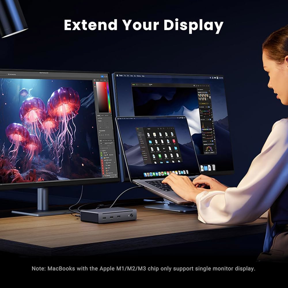 UGREEN Thunderbolt 4 Dock 8-in-1 40Gbps TB4 Hub 3 x TB 듀얼 4K@60Hz 또는 싱글 8K 디스플레이, 85W 충전, 기가비트 이더넷, - 상세 이미지 3