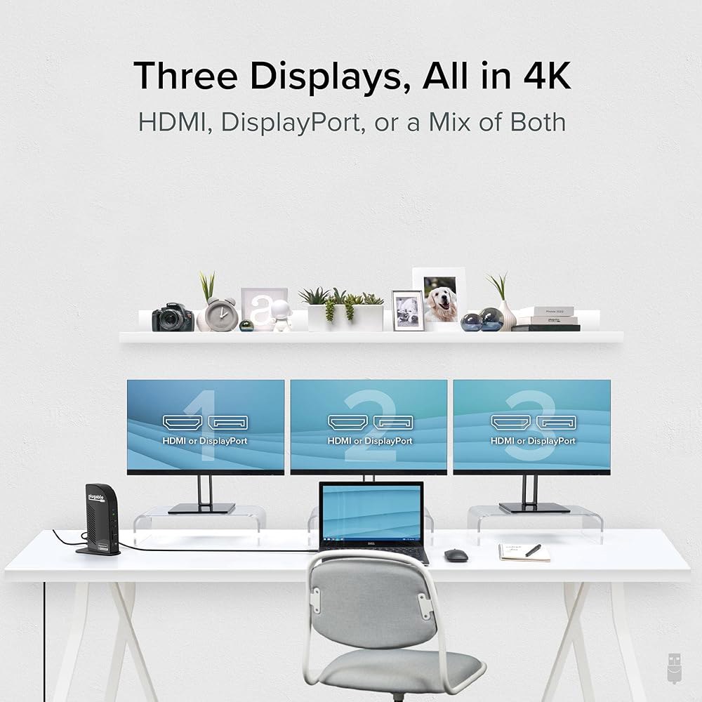 100W 전원 공급이 가능한 13-in-1 USB C 도킹 스테이션 4K 트리플 모니터 | 윈도우, 맥, 크롬OS, 썬더볼트용 독 드라이버 필요 3배 HDMI 및 디스플레이포트(U - 상세 이미지 3